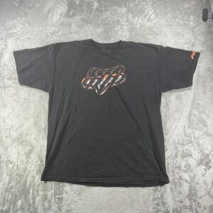 Y2K Fox Racing Shirt Mens XL Black Fox Head Logo Graphic Motocross Racing Tee